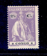 ! ! Congo - 1914 Ceres 2 1/2 C - Af. 104 - MH - Congo Portuguesa