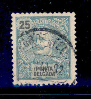 ! ! Ponta Delgada - 1897 D. Carlos 25 R - Af. 18 - Used - Ponta Delgada