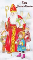Carte -Saint Nicolas-enfants,cadeaux-granitée Et Dorures - San Nicolás