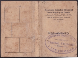 REP-28 CUBA REPUBLICA REVENUE. CENTRAL STEWART. SUGAR MILLS BOOK. CINDIRELLAS. SINDICATO DE OBREROS - Segnatasse