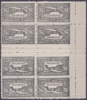 REP-34 CUBA REPUBLICA REVENUE. MATANZAS LOCAL STAMP. 25c BLOCK 8 TETE BECHE PERFORATED. - Impuestos