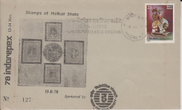 India  1978  Holkar / Indore State Stamps Printed    INDOREPEX  INDORE Early Cancellatio  Cover   # 89612   Inde Indien - Holkar