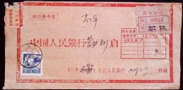 CHINA CHINE CINA 1963 YUNNAN SHUANGJIANG  BANK Reg. COVER  WITH STAMP 20c - Brieven En Documenten