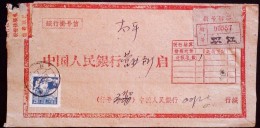 CHINA CHINE CINA 1963 YUNNAN SHUANGJIANG  BANK Reg. COVER  WITH STAMP 20c - Covers & Documents