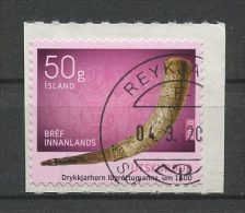 ISLANDE 2010 N° 1193 Oblitéré Used Superbe Cote 1 € Artisanat Sculpture Corne Autoadhésif - Used Stamps