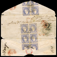 CANTABRIA - EDI O 107 (8) - 1871 CARTA CIRC. DE "TORRELAVEGA" A MEJICO CON 8 EJM - Covers & Documents