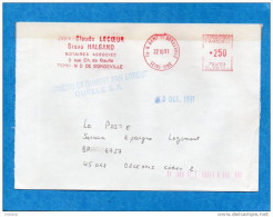 MARCOPHILIE-  Lettre "FD"oblit EMA Rouge-1991-erreur De Destination QUELLE-ouvert Par Erreur-réexpédiée - Autres & Non Classés