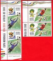 Moldova, Moldawien, Set Of 4 Stamps (2*2), Football FIFA 2010 South Africa - 2010 – Afrique Du Sud
