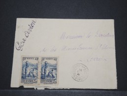 COTE D'IVOIRE - Env Par Avion Grand Bassam Pour St Etienne - Dec 1941 - A Voir - P17173 - Lettres & Documents