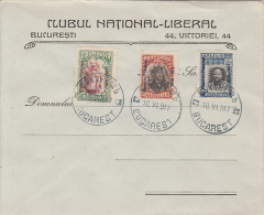 38116- PRINCE FERDINAND I OF BULGARIA, OVERPRINT POSHA V ROMANIA, STAMPS ON COVER, 1917, BULGARIA - Oorlog