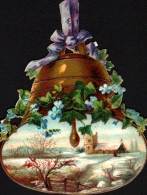 Découpis -  CLOCHE Avec Paysage, Lierre, Myosotis - Motif 'Pâques'