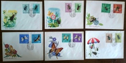 POLOGNE PAPILLONS , INSECTES, Abeilles Yvert N° 1140/51. FDC, Serie Complete Sur Enveloppes 1er Jour. - Mariposas