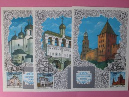 1993 Russia - Novgorod Kremlins (Castles) - FDC Maxicards, Full Set Of 3v. - Cartes Maximum