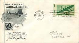 1941  Air Mail 20 ¢ FDC Philadelphia PA Cancel   ArtCraft Cachet  C29 - 1941-1950