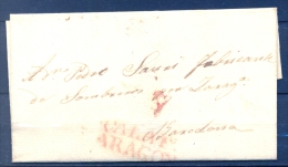 1831 , ARAGÓN , CARTA CIRCULADA ENTRE CALATAYUD Y BARCELONA , RARA MARCA TIZÓN Nº 6 - ...-1850 Vorphilatelie