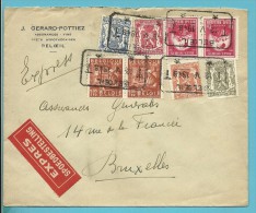 419+420+423+426+749+762 Op Brief Per EXPRES Met Telegraafstempel BELOEIL - 1948 Export