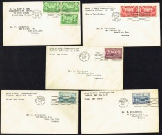 1936 Army Issue Set Of 5 Matched FDCs To Canada  Sc 785-9 - 1851-1940