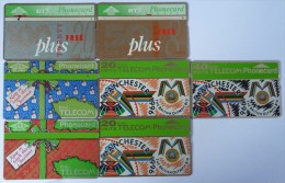 UK - Great Britain - BT - L&G - Group Of 7 Cards - Manchester 1996, Keep In Touch, 50 Plus - Used - BT Emissions Privées