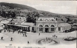 CARTE POSTALE ORIGINALE ANCIENNE : GERARDMER  LA GARE  ANIMEE  VOSGES (88) - Estaciones Sin Trenes