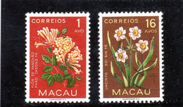 PORTUGAL   Macao  1953  Y.T. N° Fleurs  NEUF*  Trace De Charnière Et Oblitéré - Ongebruikt