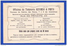 1910 - OFFICINAS DE TINTURARIA AFFONSO & PINTO - TRAVESSA DA FABRICA DOS PENTES, 7 E 9 LISBOA .. 2 IMAGENS - Portugal
