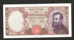 ITALIA - 10000 Lire MICHELANGELO (Firme: Carli / Febbraio - Decr. 20/05/1966) - REPUBBLICA ITALIANA - 10000 Liras