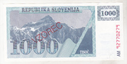 Slovenia 1000 Tolarjev Unc , Specimen , Pick 9s1 - Slowenien