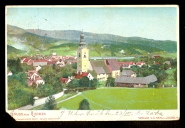 Gruss Aus Leoben / Verlag V. C. Krall / Lower Left Corner Is Missing / Old Long Line Postcard Circulated - Leoben