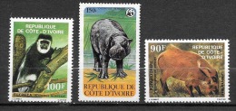 Cote Ivoire 520 650 651 Mamifaires ** - Côte D'Ivoire (1960-...)