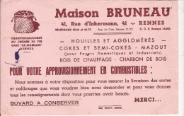 BUVARD   PRODUITS COMBUSTIBLES        MAISON BRUNEAU  RENNES - Gas, Garage, Oil