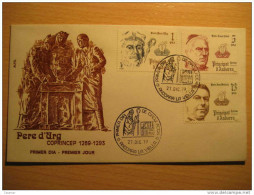 ANDORRA 1979 Pere D´ Urg Caixal Benlloch Coprincep Bishop Pope Papa Religion Fdc Spd ANDORRE - Briefe U. Dokumente