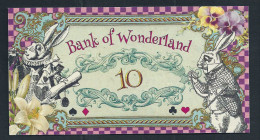 Spielgeld "ALICE IM WUNDERLAND" 10 Units, Training, Education, Play Money, 130 X 70 Mm, RRR, UNC - Non Classés