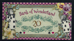 Spielgeld "ALICE IM WUNDERLAND" 20 Units, Training, Education, Play Money, 130 X 70 Mm, RRR, UNC - Unclassified