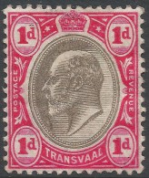 Transvaal. 1902 KEVII. 1d MH. Crown CA W/M SG 245 - Transvaal (1870-1909)