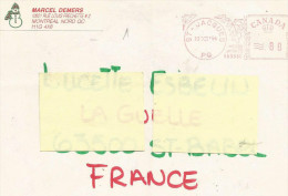 CANADA EMA SUR LETTRE DE SAINT JACQUES POUR LA FRANCE DU 22/12/1994 - Covers & Documents