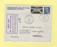 Commemoration Des 1ers Vols Commerciaux De Nuit - 1963 - 1960-.... Lettres & Documents