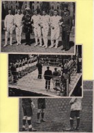 Jeux Olympiques  - 1936 - Lot De 3 Images Avec Text En Allemand Au Dos - Escrime Boxe Football - Werbung