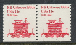 USA 1984 Scott # 1905. Transportation Issue: RR Carboose 1890s, MNH (**). Tagget Pair - Coils & Coil Singles