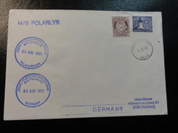 Ship Mail Cover MS M/S POLARLYS 1991 Nordkapp Norway - Cartas & Documentos