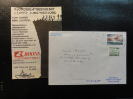 Ship Mail Cover MS M/S CLIPPER Geiranger + Cut Magazine Information Norway - Covers & Documents