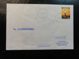Ship Mail Cover MS M/S FJORDPRINS 1991 Norway - Covers & Documents