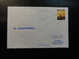 Ship Mail Cover MS M/S FANARAAKEN 1991 Norway - Brieven En Documenten