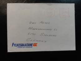 Ship Mail Cover MS M/S Floro 1991 FYLKESBAATANE I Sogn Og Fjordane Cover Norway - Brieven En Documenten