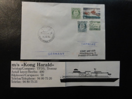 Ship Mail Cover MS M/S KONG HARALD 1994 Hurtigruten Troll Fjorden  Norway - Lettres & Documents