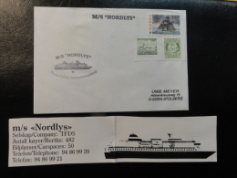 Ship Mail Cover MS M/S NORDLYS Recyled Stamps On Cut Fragment  Norway - Cartas & Documentos