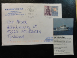 Ship Mail Cover MS M/S GRIPSKYSS K/s GRIP 1999 + Cut Magazine Information Norway - Brieven En Documenten