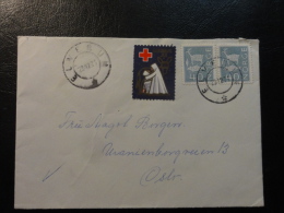 1971 ELVERU To OSLO Cover Gledelig Jul Red Cross Vignette Poster Stamp Norway - Briefe U. Dokumente