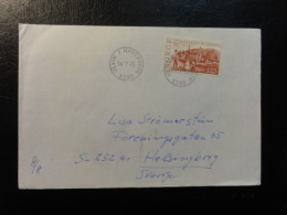 1975 ULVIK I HARDANGER To HELSINKI Cover America Colonisation Stamp Norway - Cartas & Documentos