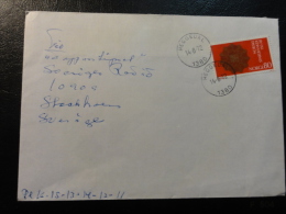 1972 HEGGEDAL To Stockholm Cover Bank Stamp Norway - Lettres & Documents