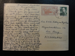 1965 NORDERHO To Den Haag Postcard Svalvard Spitzbergen & King Stamp Norway - Lettres & Documents